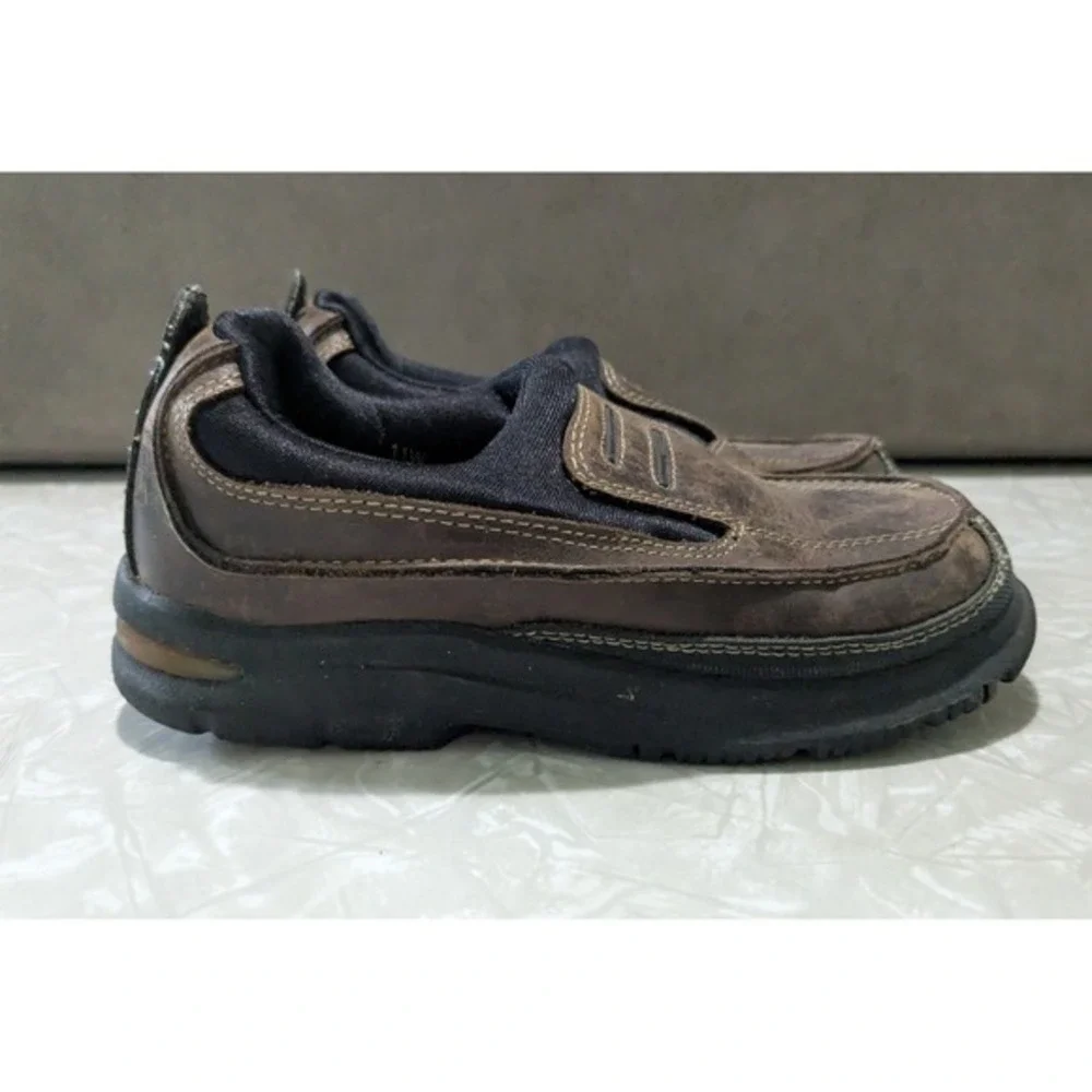 Stride Rite Carson Moc‎ Brown Leather Slip On Loafers Kids 11W